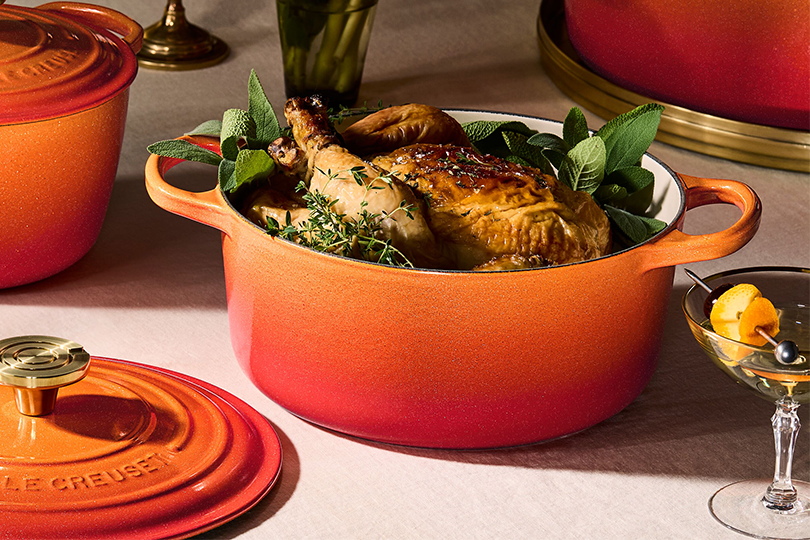 Poulet braisé au champagne et aux herbes aromatiques